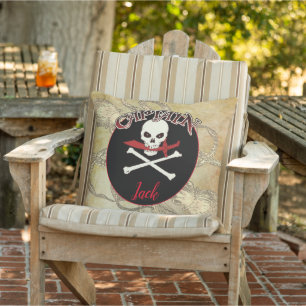 Almofada Personalized Pirate Captain Throw Pillow