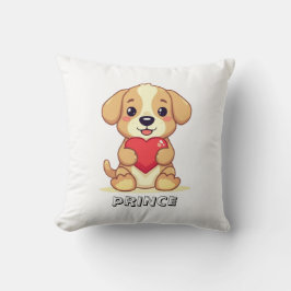 Almofada Personalized Puppy Valentine Throw Pillow