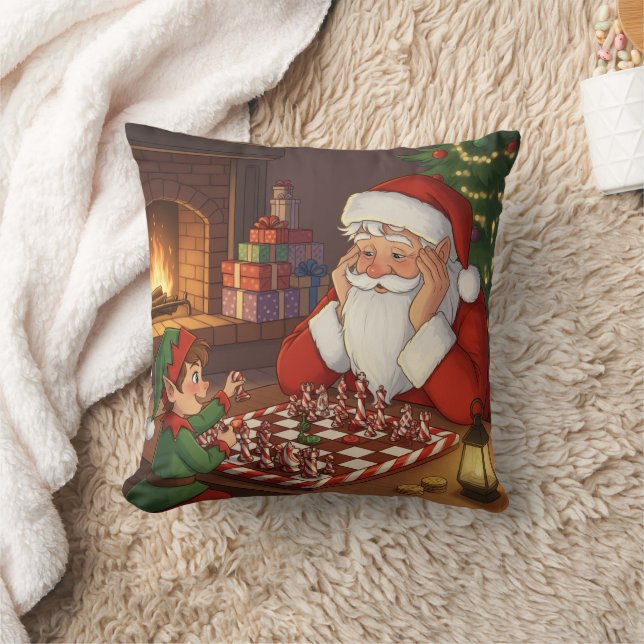 Almofada Personalized Santa & Elf Chess Game Christmas (Cobertor)