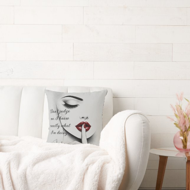 Almofada Personalized Sassy Quote Red Lips Beauty Glam Chic (Sofá)