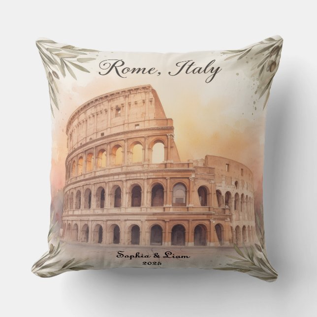 Almofada Personalized Travel Honeymoon or Vacation Keepsake (Frente)