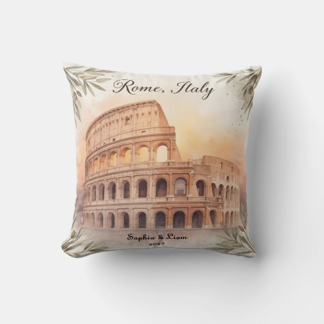Almofada Personalized Travel Honeymoon or Vacation Keepsake (Frente)