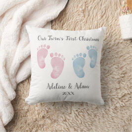 Almofada Personalized Twin Baby Footprint Pillow