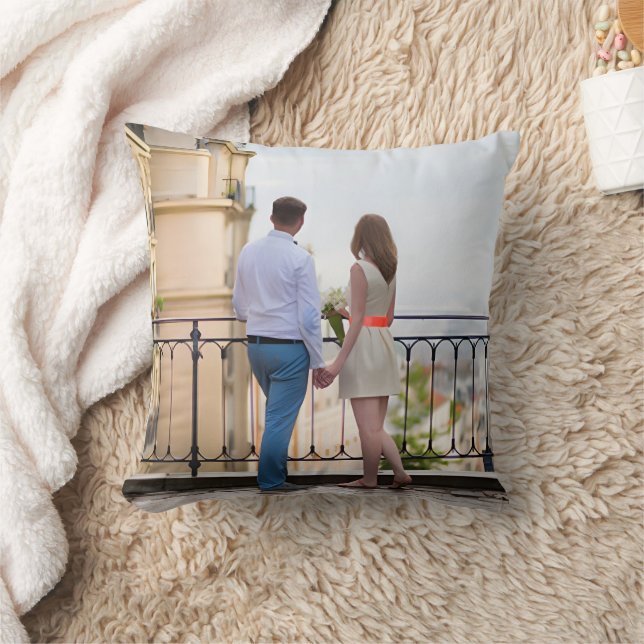 Almofada Personalized Two Photo Throw Pillow (Cobertor)