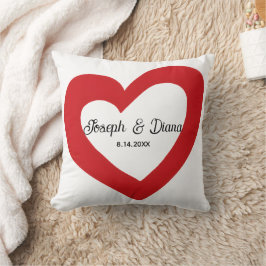 Almofada Personalized Valentine Anniversary Red Heart Names