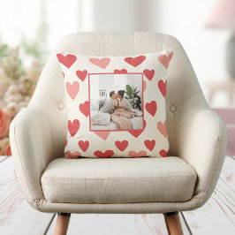 Almofada Personalized Valentine Photo Heart Throw Pillow