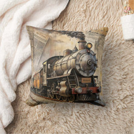 Almofada Personalized Vintage Steam Train Retro Travel