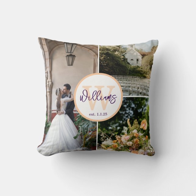 Almofada Personalized Wedding Pillow with Initial & Date (Frente)