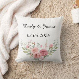 Almofada Personalized Wedding Pillow with Names & Date