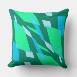 Almofada Perspectiva de Abstração de Mazipoodles Azul Verde