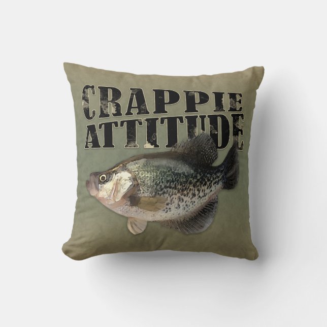 Almofada Pesca De Peixes De Atitude Crappie (Frente)