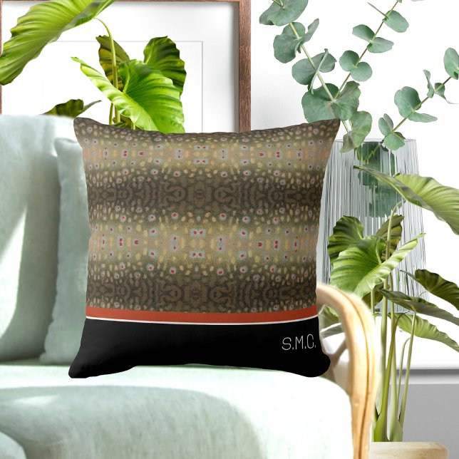 Almofada Pescador Brook Peixes Azeitona Pasta Branca (Criador carregado)