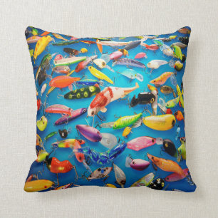 Almofada Pescando o travesseiro decorativo das atrações