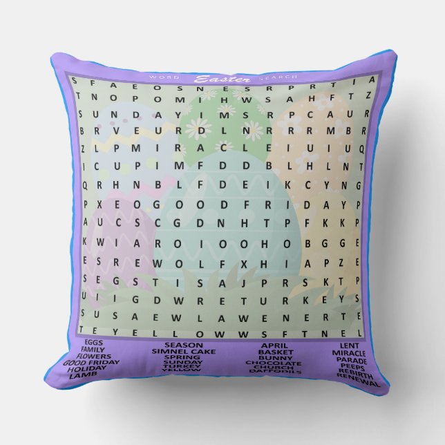 Almofada Pesquisa de Palavras de páscoa (Frente)