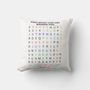 Almofada Pesquisa de Palavras Inspiracional - Palavras Posi