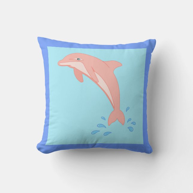 Almofada Pêssego do golfinho rosa (Frente)