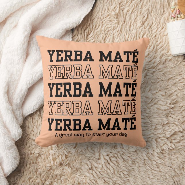 Almofada Pêssego Motivacional YERBE MATE Simples (Cobertor)