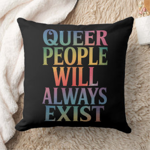 Almofada Pessoas Queer Sempre Existirão Aliadas ao Orgulho