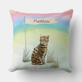 Almofada Pet de Cat Bengala de Nome Personalizado