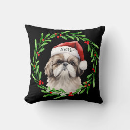 Almofada Pet de Férias de Papais noeis Shih Tzu