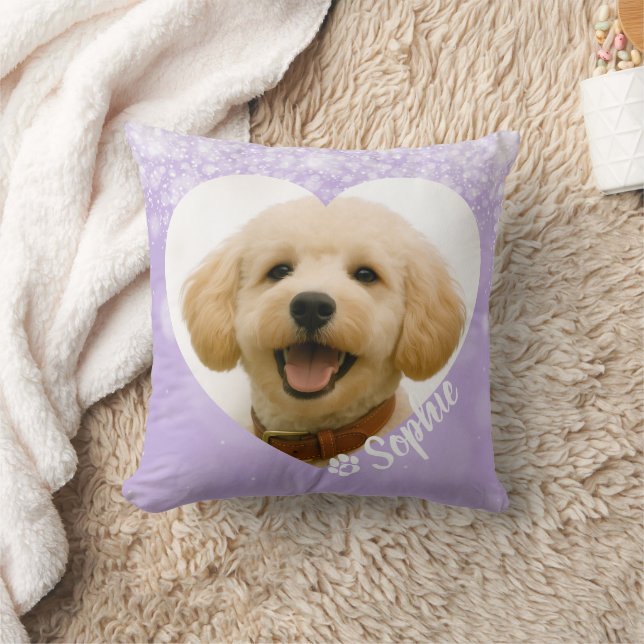 Almofada Pet Dog Cat Custom Photo Purple Memorial Keepsake (Cobertor)