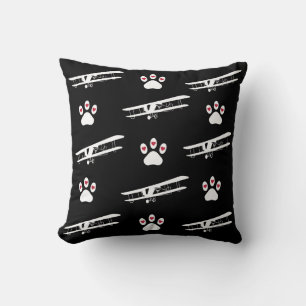 Almofada Pet Dog Paw Print & Airplane, Aviação Simples e Có