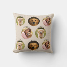 Pet Family Photos Mother's Day Throw Pillow Beige