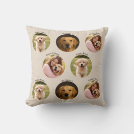Almofada Pet Family Photos Mother's Day Throw Pillow Beige