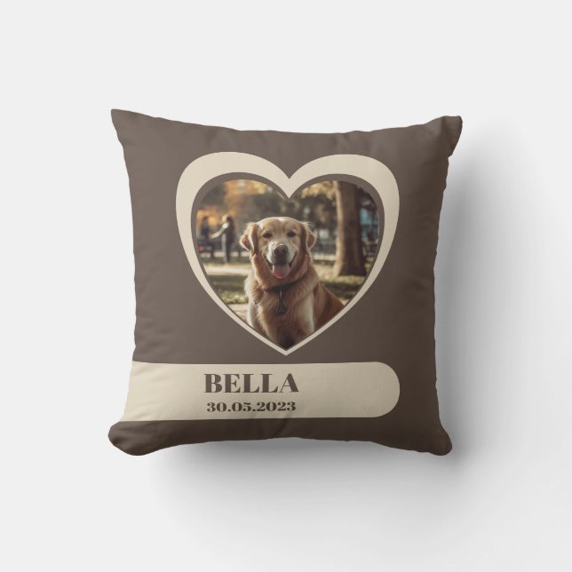 Almofada Pet Keepsawn - Travesseiro personalizável do coraç (Frente)