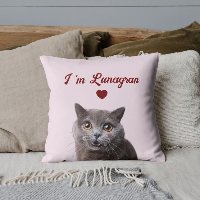 Almofada Pet Lovers Cat Photo Red Heart Valentine's Day DIY (Criador carregado)