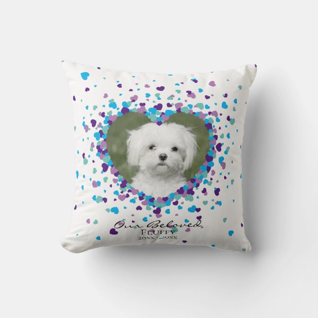 Almofada Pet Memorial Heart of Coloring Confetti (Frente)