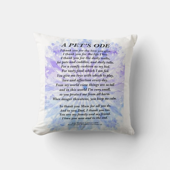 Almofada Pet Tribute Ao Poem Cushion 41 x 41 cm (Frente)
