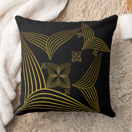 Almofada pétala da flor da linha ouro