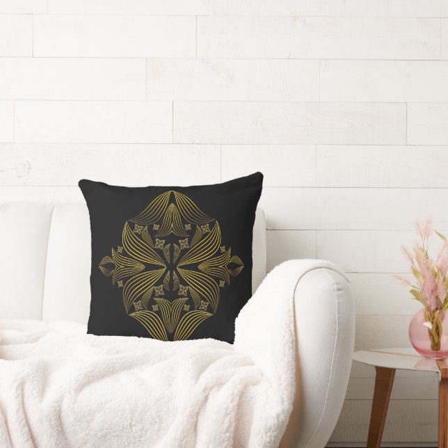 Almofada pétala da flor da linha ouro (Sofá)