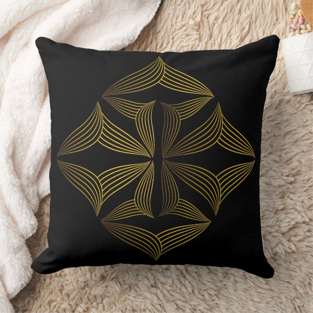 Almofada pétala da flor da linha ouro (Cobertor)