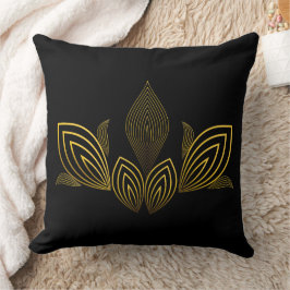 Almofada pétala da flor da linha ouro