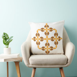 Almofada pétala de flor castanha