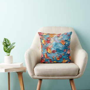 Almofada Pétalas em Movimento – Floral Abstrato Expressivo