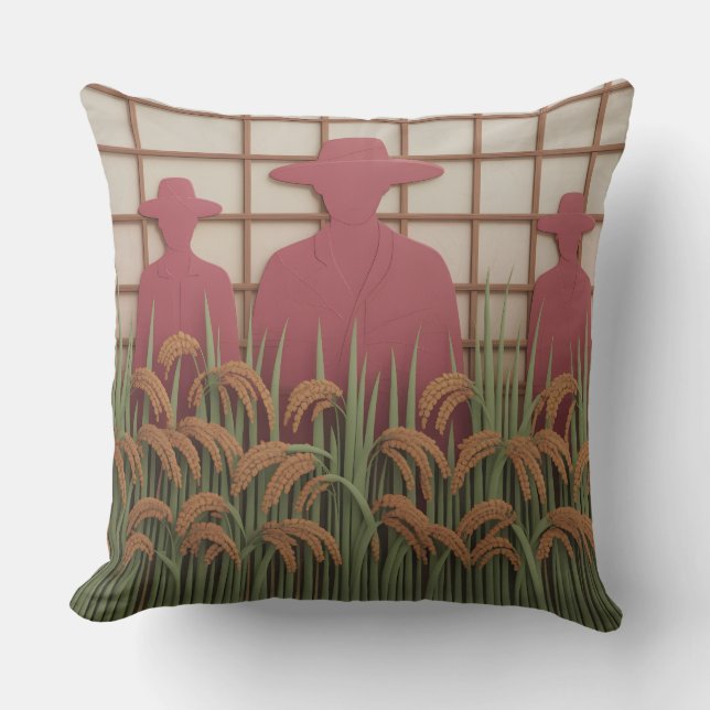 Almofada Petani Rice Carve 3D Motivo de Batik (Frente)