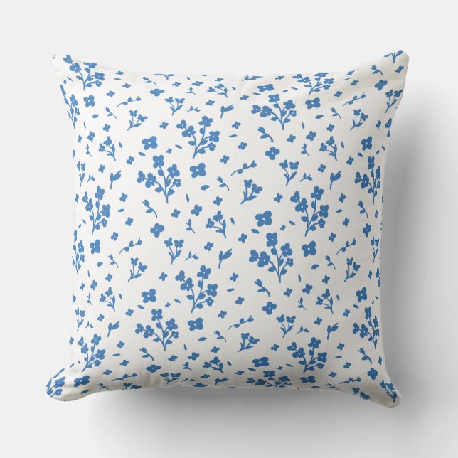 Almofada Petites Fleurs Bleues - Élégance et Douceur (Frente)