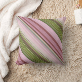 Almofada Petunias rosa, rosa e faixa verde e Xadrez