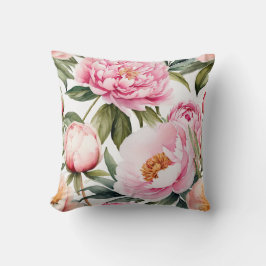 Almofada Pfingstrosen rosa - Aquarell-Design |