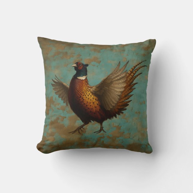 Almofada Pheasant cushion - Pheasant strutting his stuff! (Frente)