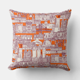 Almofada Philadelphia toile hot orange claret
