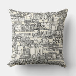 Almofada Philadelphia toile pearl black
