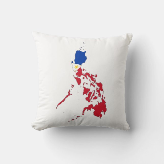 Almofada Philippines flag on the map (Frente)