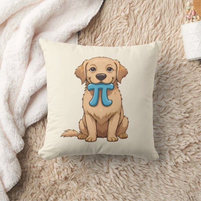 Almofada Pi Day Dog Com Símbolo Pi | Feliz Dia Pi (Cobertor)