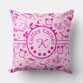 Almofada pia-rosa-amante do café meio século