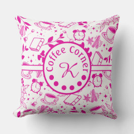 Almofada pia-rosa-amante do café meio século