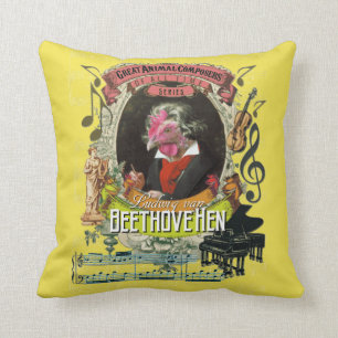Almofada Piada animal engraçada de Beethoven do compositor